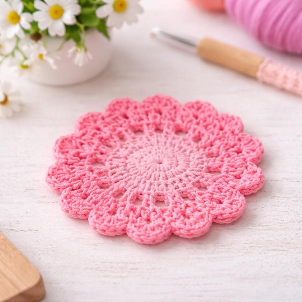 Easy Flower Crochet Coaster Pattern Guide
