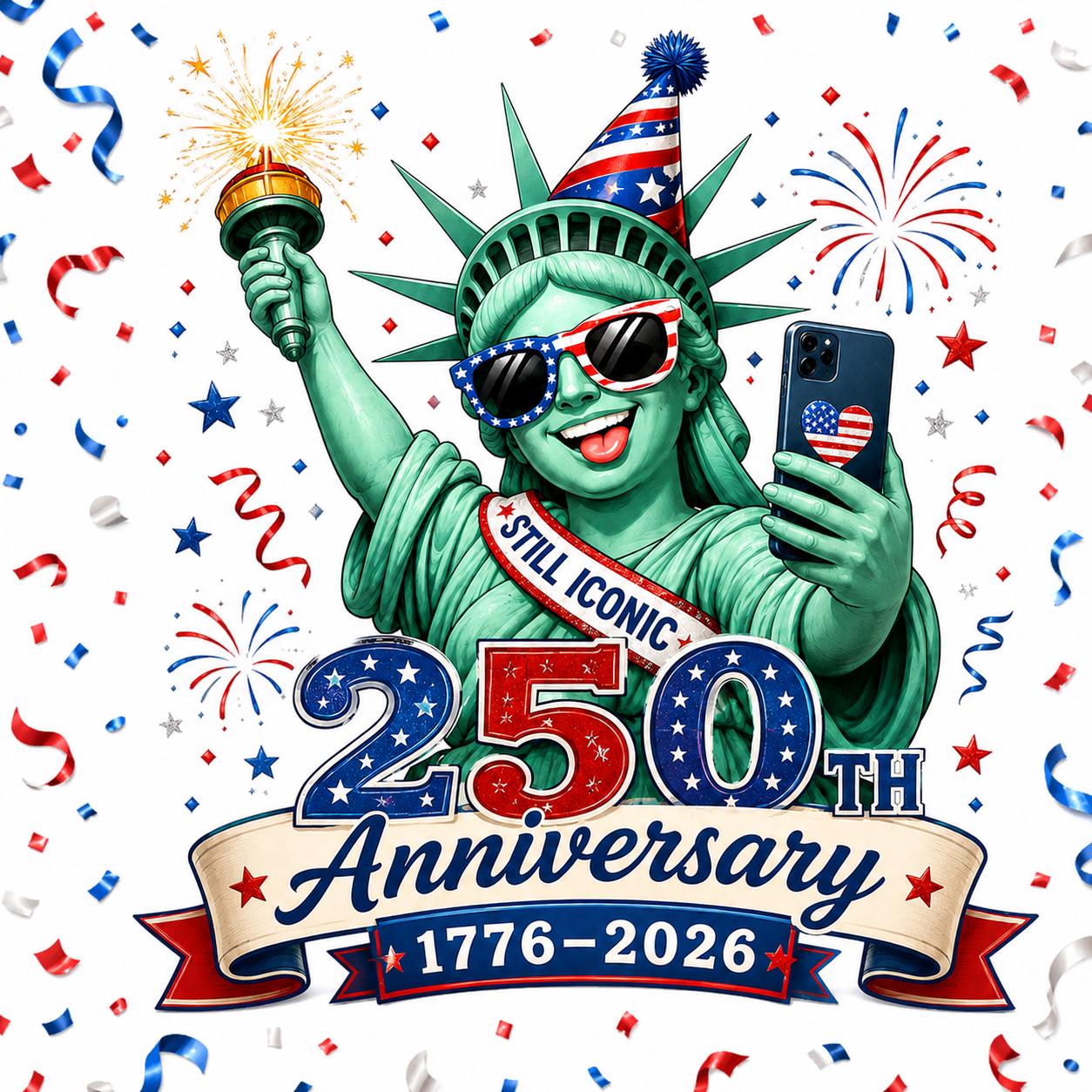 Funny Statue of Liberty PNG, USA 250th Anniversary Sublimation Design (Digital Download)